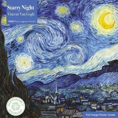 Puzzle 1000 Gwiadzista noc Vincent van Gogh Flame Tree