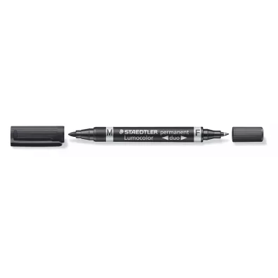 Staedtler Pisak dwustronny Lumocolor Duo, czarny, wodoodporny, F, M okrga kocwka 1 szt.