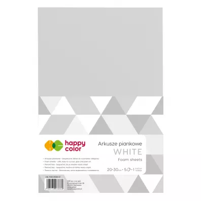 Happy Color Arkusze piankowe bia�e A4 5 szt.