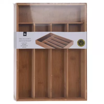 Excellent Houseware Bambusowy organizer na sztuce