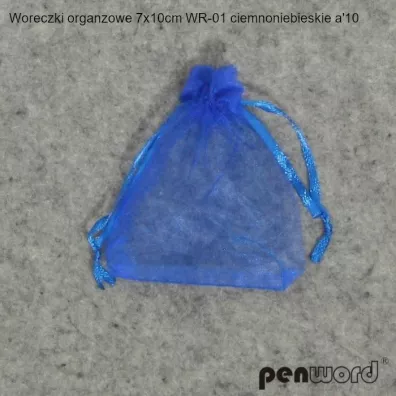 Woreczki organzowe ciemnoniebieskie