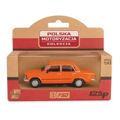 POLSKA KOLEKCJA MOTORYZACJI-Polski Fiat 125p MR POMARA�CZOWY 1 43 Daffi