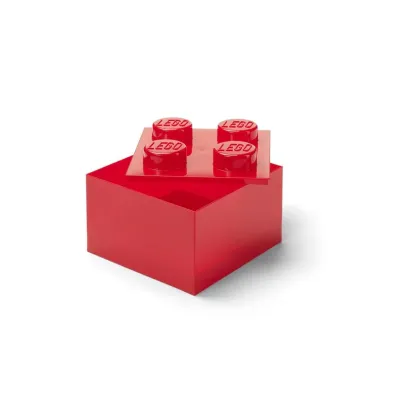 LEGO(R) pojemnik klocek czw�rka transparentny czerw.
