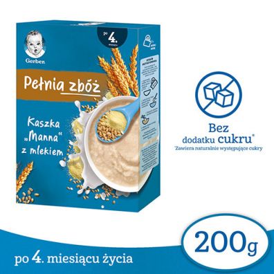 Gerber Penia zb Kaszka manna z mlekiem dla niemowlt po 4 miesicu 200 g
