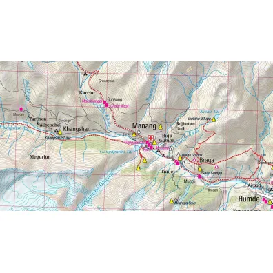 Mapa trekkingowa Annapurna i Dhaulagiri 1:110 000