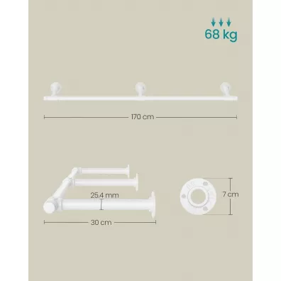 Songmics Wieszak cienny ze stali biay 170 cm