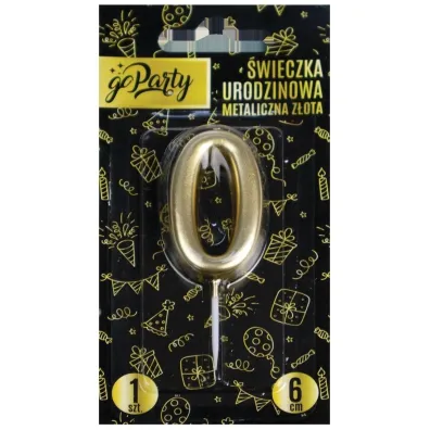 GoParty �wieczka urodzinowa 0 Metaliczna z�ota