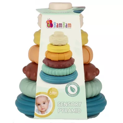 Piramidka edukacyjna pastelowa  BAM BAM 500692