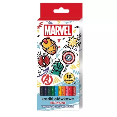 Beniamin Kredki o��wkowe tr�jk�tne Avengers 12 kolor�w
