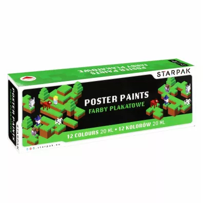 Starpak Farby plakatowe Pixel Game Diagonal 12 x 20 ml