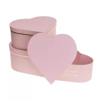 Pudeko Flower Box 3szt rowe serce ROZETTE