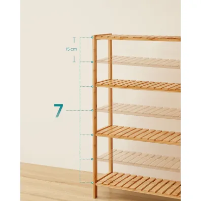 Songmics Bambusowy rega 4 poziomowy 100 cm