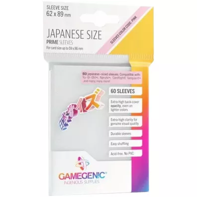 Gamegenic Japanese Size Prime Sleeves White 62x89 mm 60 szt.