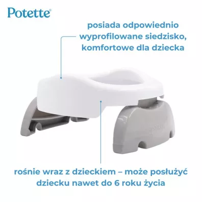 Potette Plus 2w1 Potette: Nocnik dla dziecka i nakadka na toalet, biao-niebieski