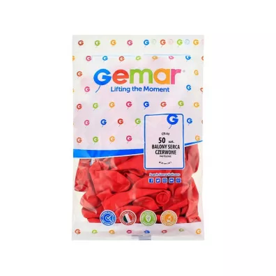 Godan Balony pastelowe serca czerwone 50 szt.