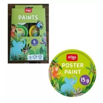 Easy Stationery Farby plakatowe 15g x 6 kolor�w EASY