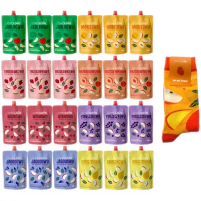 Owolovo Zestaw musw - mix smakw + skarpetki 24 x 200 g