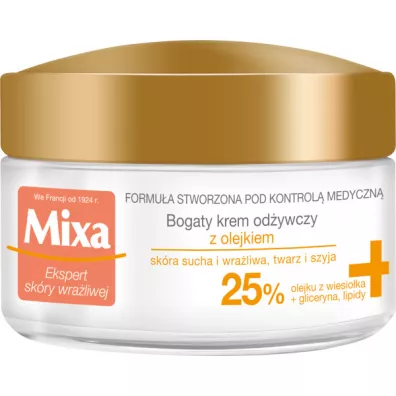 Mixa Bogaty krem odywczy z olejkiem do skry wraliwej i suchej 50 ml