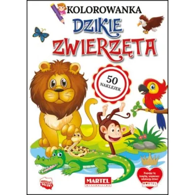 Kolorowanka z naklejkami. Dzikie zwierz�ta