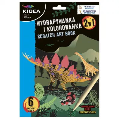 Kidea Wydrapywanka i kolorowanka 2w1 Dinozaury