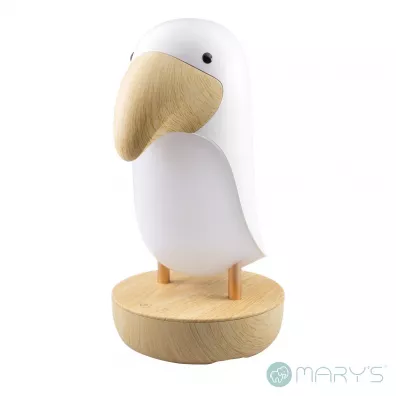 Marys Lampka nocna LED i bluetooth speaker Tukan bia�y