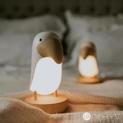 Marys Lampka nocna LED i bluetooth speaker Tukan bia�y