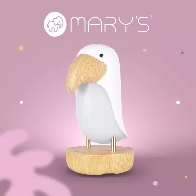 Marys Lampka nocna LED i bluetooth speaker Tukan bia�y
