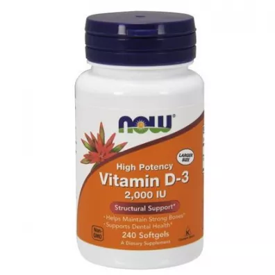 Now Foods Witamina D3 2000 IU Suplement diety 240 kaps.
