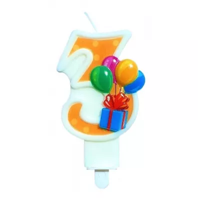 GoParty �wieczka urodzinowa 3 z balonami