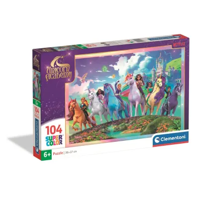 Puzzle 104 el. SuperColor. Unicorn Academy Clementoni
