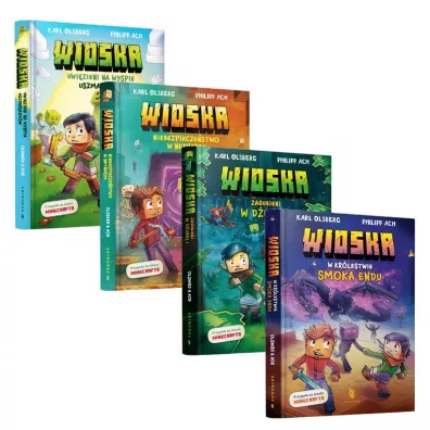 Pakiet Minecraft. Wioska. Tomy 1-4: Uwi�zieni na Wyspie Szmaragd�w, Niebezpiecze�stwo w Netherze, Zagubieni w d�ungli, W kr�lestwie Smoka Endu