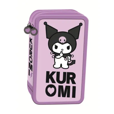 St. Majewski Pi�rnik szkolny potr�jny z wyposa�eniem Kuromi Violet