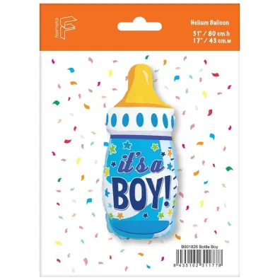 Flexmetal Balon foliowy butelka niebieska 80x43cm