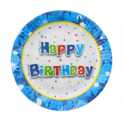 Godan Talerz papierowy Birthday 18cm 6 szt.