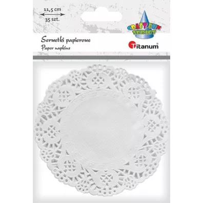 Titanum Serwetki papierowe okr�g�e bia�e 11,5 cm