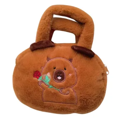 LeanToys Torba pluszowa Kapibara z r� br�zowy 20cm