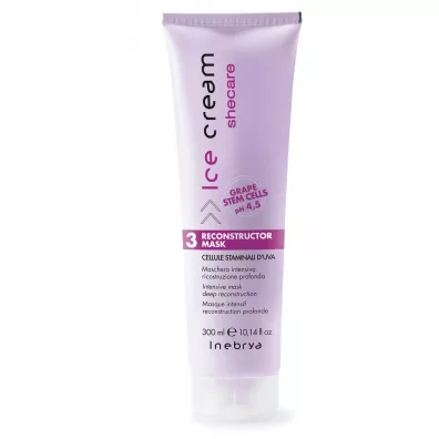 Inebrya Ice Cream Shecare Reconstruction Mask rekonstruuj�ca maska do w�os�w z keratyn� 300 ml