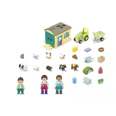 Playmobil Junior Przygoda na gospodarstwie z traktorem, przyczep� i zwierz�tami 71656