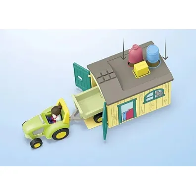 Playmobil Junior Przygoda na gospodarstwie z traktorem, przyczep� i zwierz�tami 71656