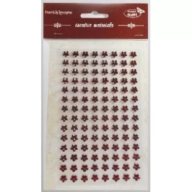 Galeria Hobby Stiker z kryszta�kami Kwiaty bordowe 8mm 112 szt.