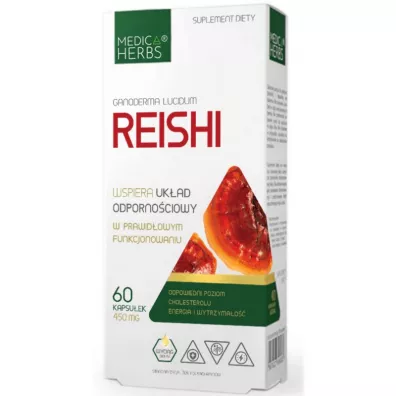 Medica Herbs Reishi Ganoderma lucidum Suplement diety 60 kaps.