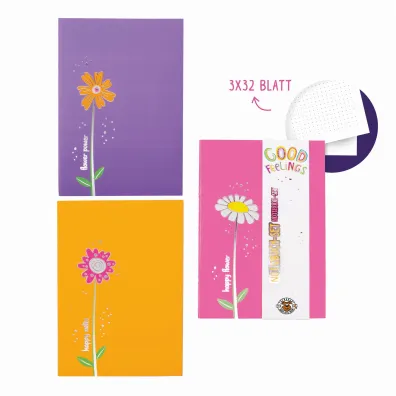 Good Feelings Happy Flowers Zestaw notatnik�w 3x32k.