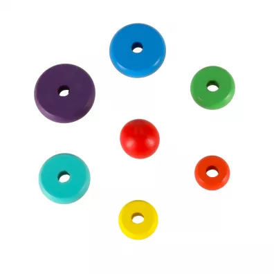 Wie�a piramida piramidka drewniana do uk�adania sorter kolorowy t�czowy 13cm