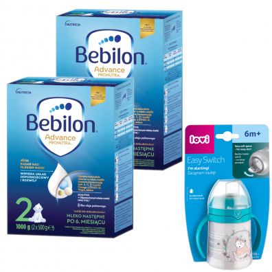 Bebilon 2 Advance Pronutra Mleko następne po 6. miesiącu + Lovi Pierwszy kubek Easy Switch Indian Summer 150 ml GRATIS zestaw 2 x 1000 g