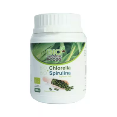 Bio Organic Foods Chlorella + Spirulina - suplement diety 700 tab. Bio