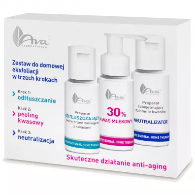 Ava Zestaw do�domowej eksfoliacji z�kwasem mlekowym Professional Home Therapy 3 x 50 ml