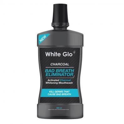 White Glo Charcoal Bad Breath Eliminator płyn do płukania jamy ustnej z aktywnym węglem 500 ml