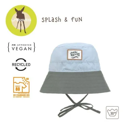 Lassig Kapelusz rybacki z filtrem UV80 Splash & Fun sky blue/deep olive, rozm. 46/49