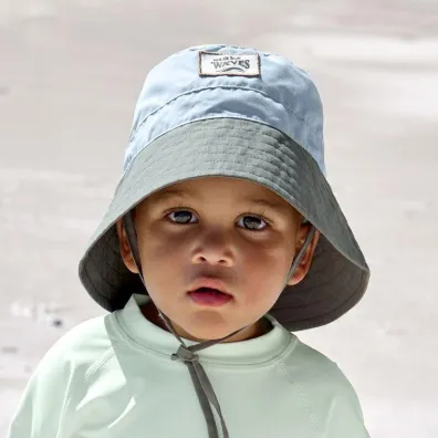 Lassig Kapelusz rybacki z filtrem UV80 Splash & Fun sky blue/deep olive, rozm. 46/49
