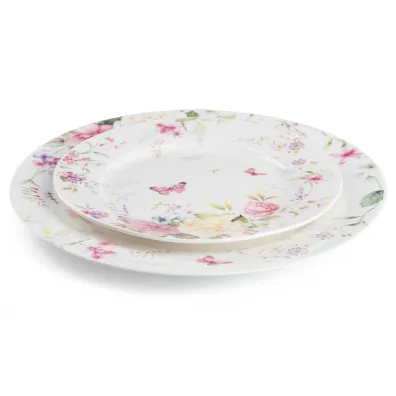 Siaki Collection Talerz porcelanowy Delicate Flowers 19 cm